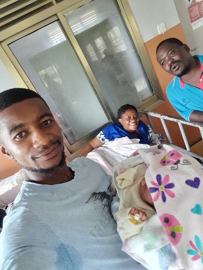 YRUD members visiting a new mother and her newborn in hospital